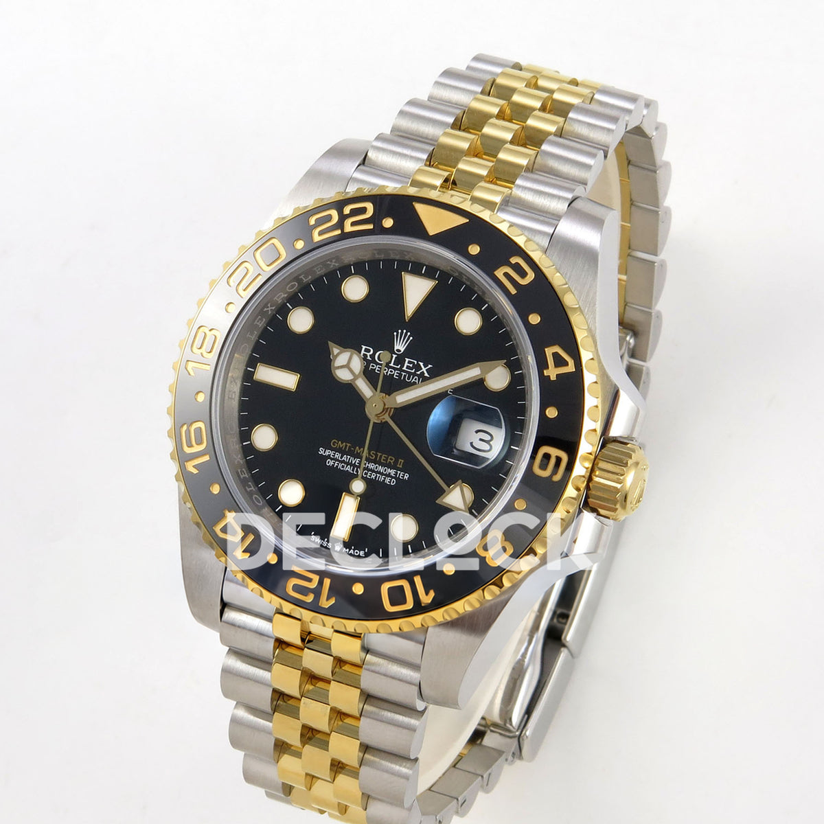Rolex GMT-Master II 126713 GRNR WF replica, angled front view