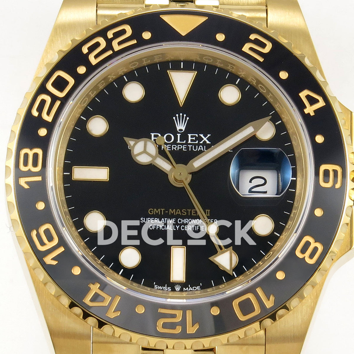 Rolex GMT-Master II 126718 GRNR WF replica, black dial close-up