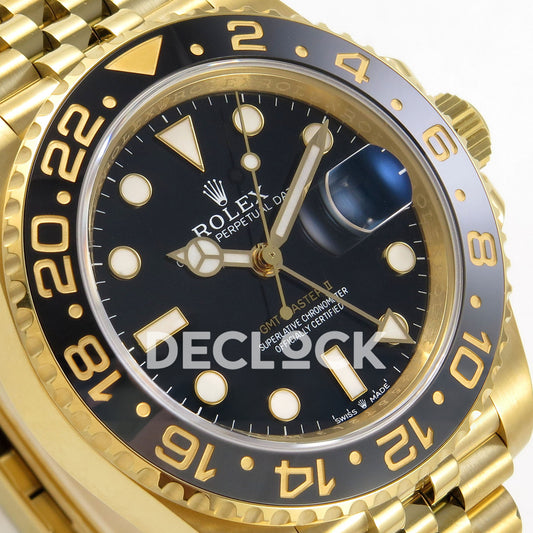 Rolex GMT-Master II 126718 GRNR WF replica, dial and bezel detail