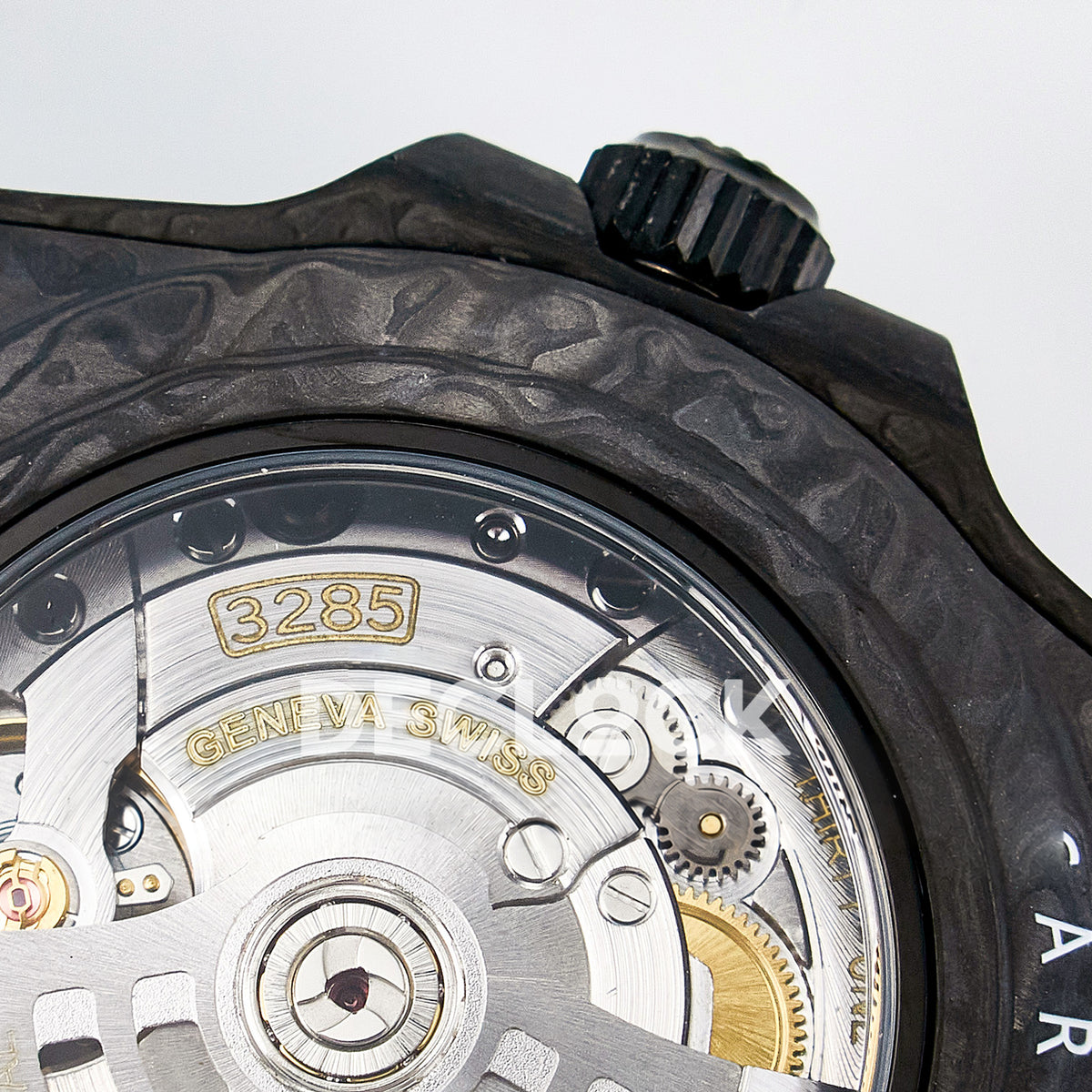 Rolex GMT-Master II Custom Carbon Black Black Strap DIWF SA3285 V2 replica - balance wheel