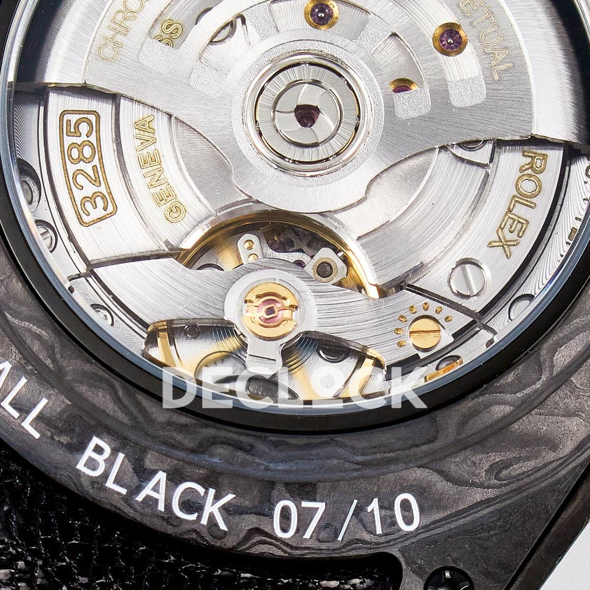 Rolex GMT-Master II Custom Carbon Black Black Strap DIWF SA3285 V2 replica - caseback markings