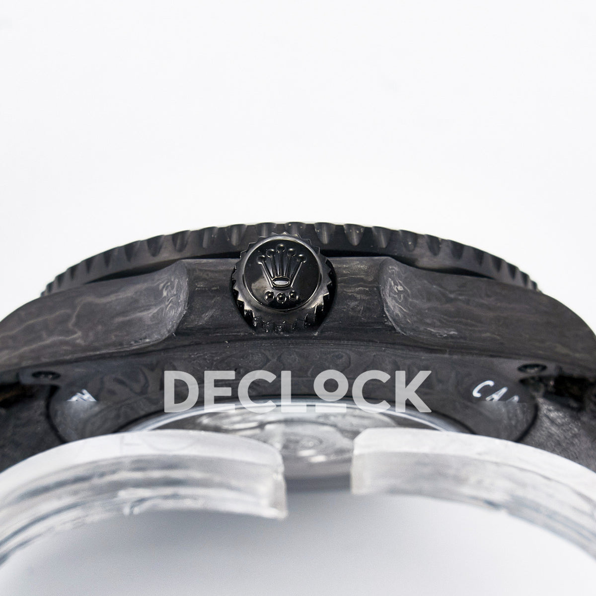 Rolex GMT-Master II Custom Carbon Black Black Strap DIWF SA3285 V2 replica - crown side
