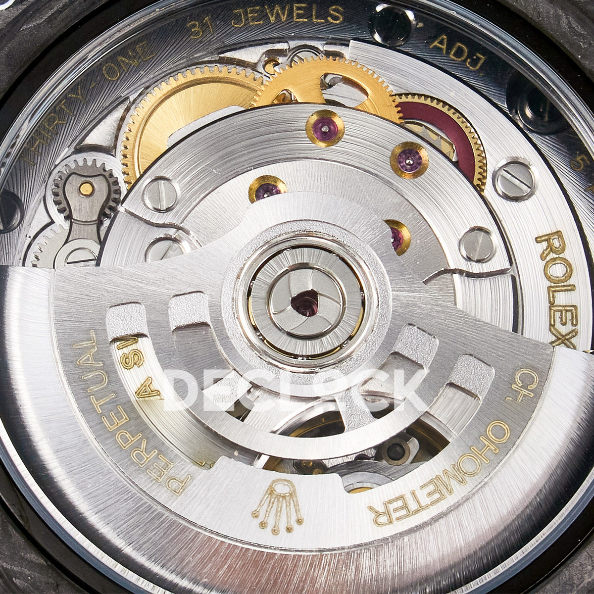 Rolex GMT-Master II Custom Carbon Black Black Strap DIWF SA3285 V2 replica - movement top