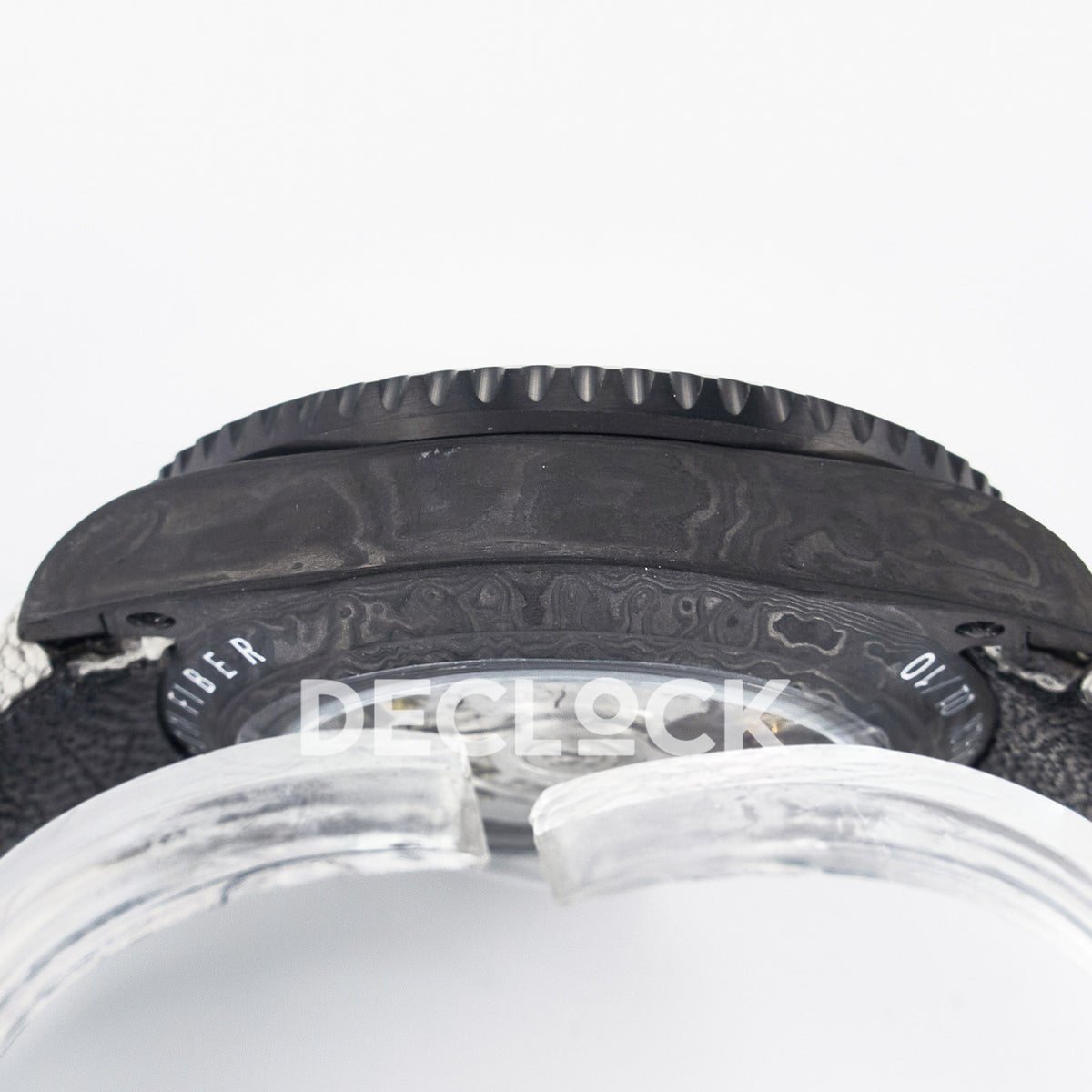 Rolex GMT-Master II Custom Carbon Black White Strap DIWF SA3285 V2 replica - case side