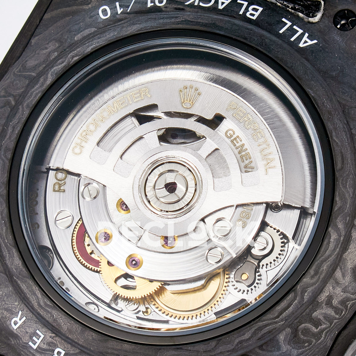 Rolex GMT-Master II Custom Carbon Black White Strap DIWF SA3285 V2 replica - movement