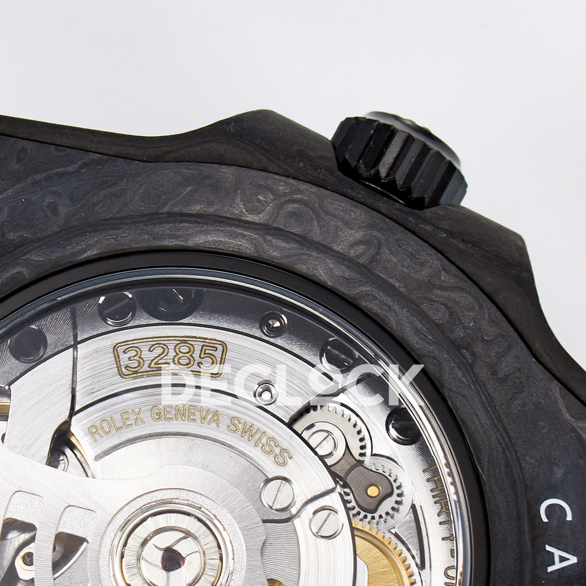 Rolex GMT-Master II Custom Carbon Black White Strap DIWF SA3285 V2 replica - rotor