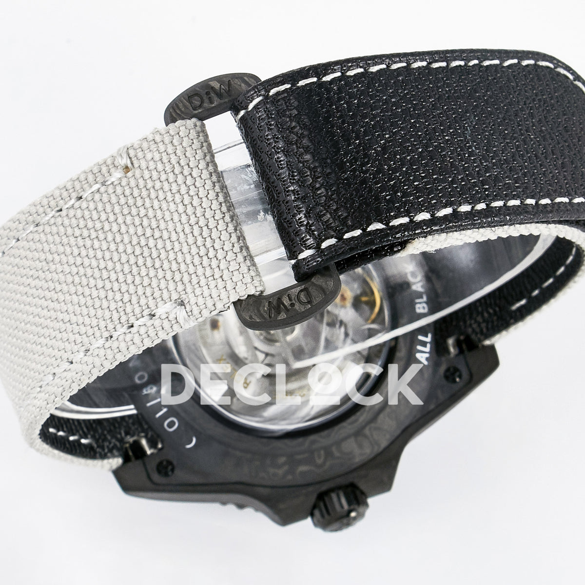 Rolex GMT-Master II Custom Carbon Black White Strap DIWF SA3285 V2 replica - strap closure