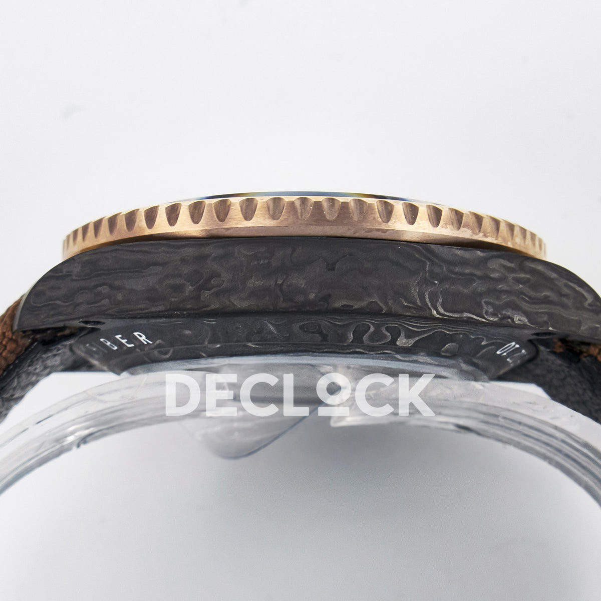 Rolex GMT-Master II Custom Carbon Champagne Brown Strap DIWF SA3285 V2 replica - case side