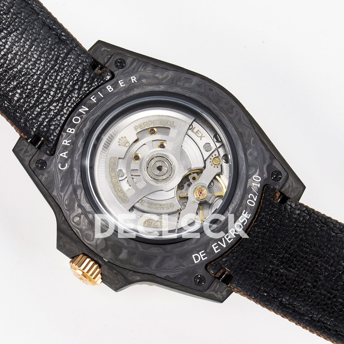 Rolex GMT-Master II Custom Carbon Champagne Brown Strap DIWF SA3285 V2 replica - caseback