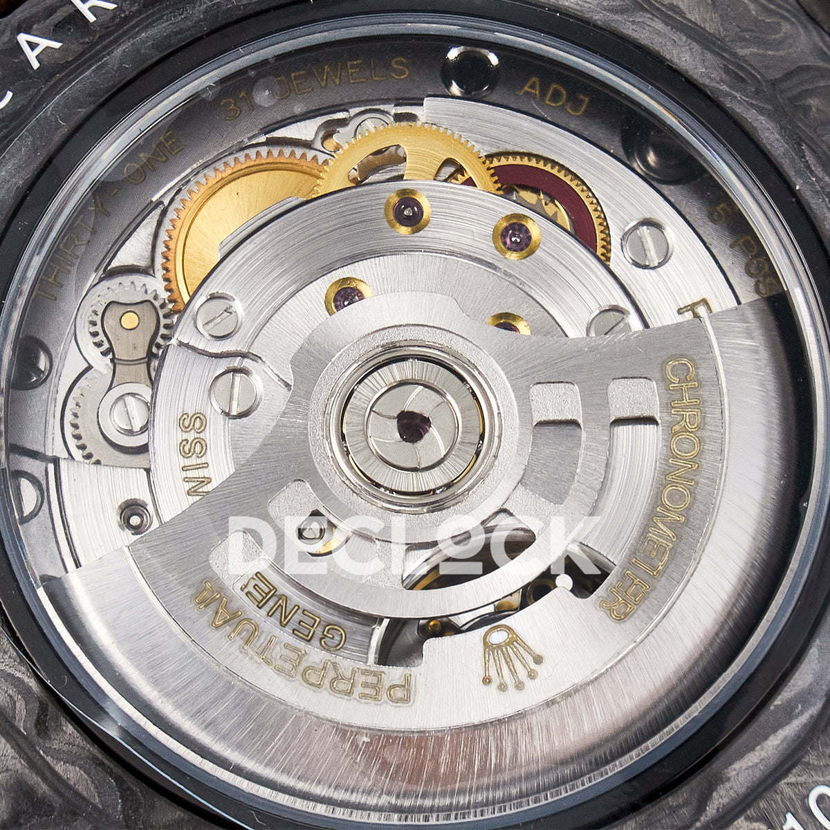 Rolex GMT-Master II Custom Carbon Champagne Brown Strap DIWF SA3285 V2 replica - rotor