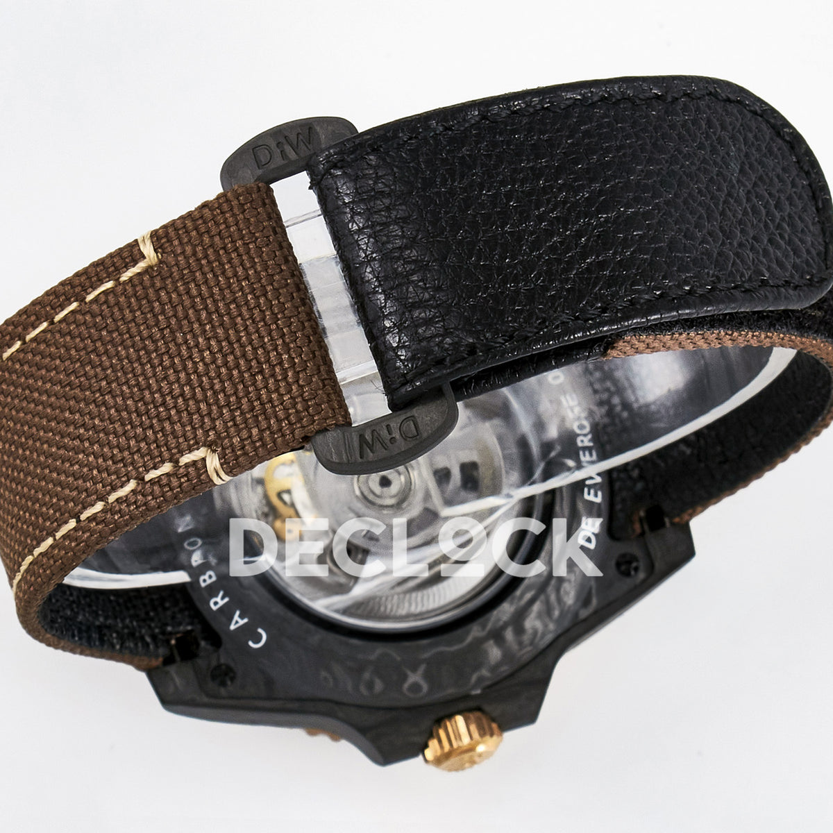Rolex GMT-Master II Custom Carbon Champagne Brown Strap DIWF SA3285 V2 replica - strap closure
