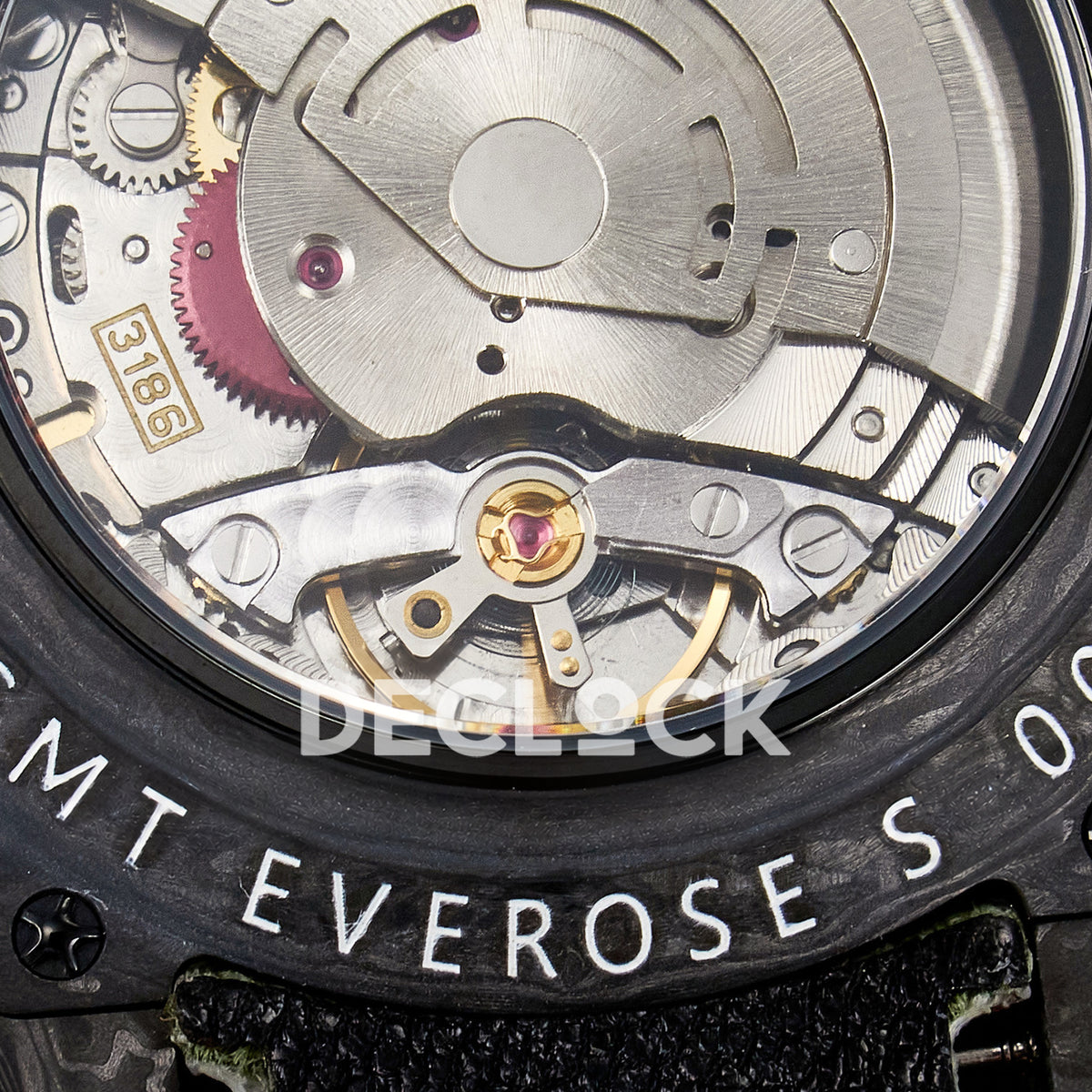 Rolex GMT-Master II Custom Carbon Green Arabic Green Strap DIWF SA3186 replica - balance wheel