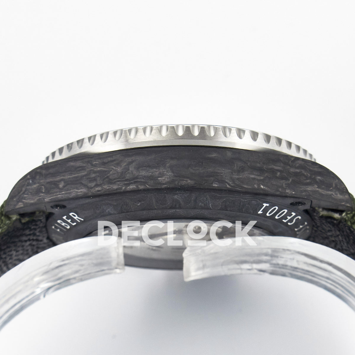 Rolex GMT-Master II Custom Carbon Green Arabic Green Strap DIWF SA3186 replica - case side