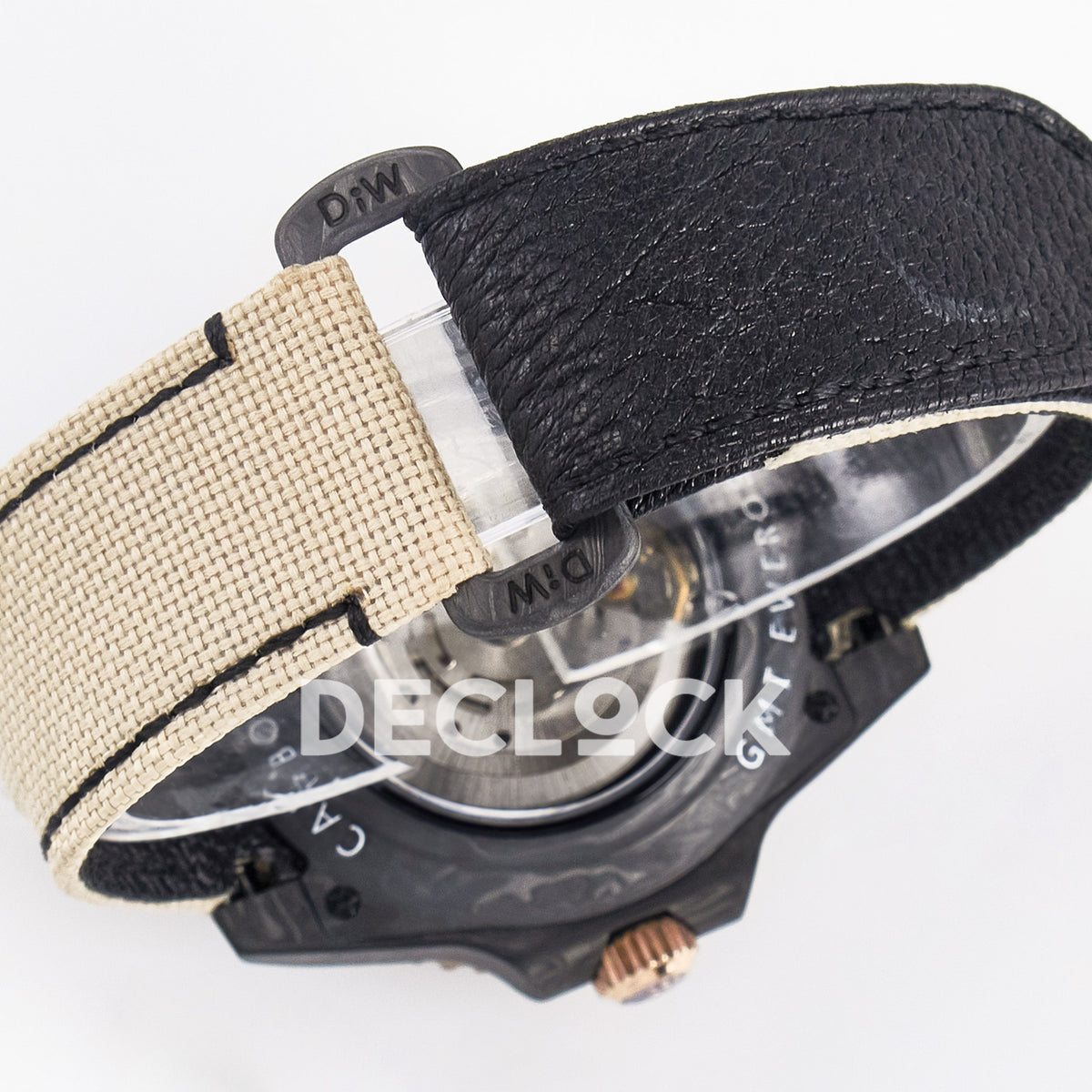 Rolex GMT-Master II Custom Carbon Rose Gold Beige Strap DIWF SA3186 replica - strap closure