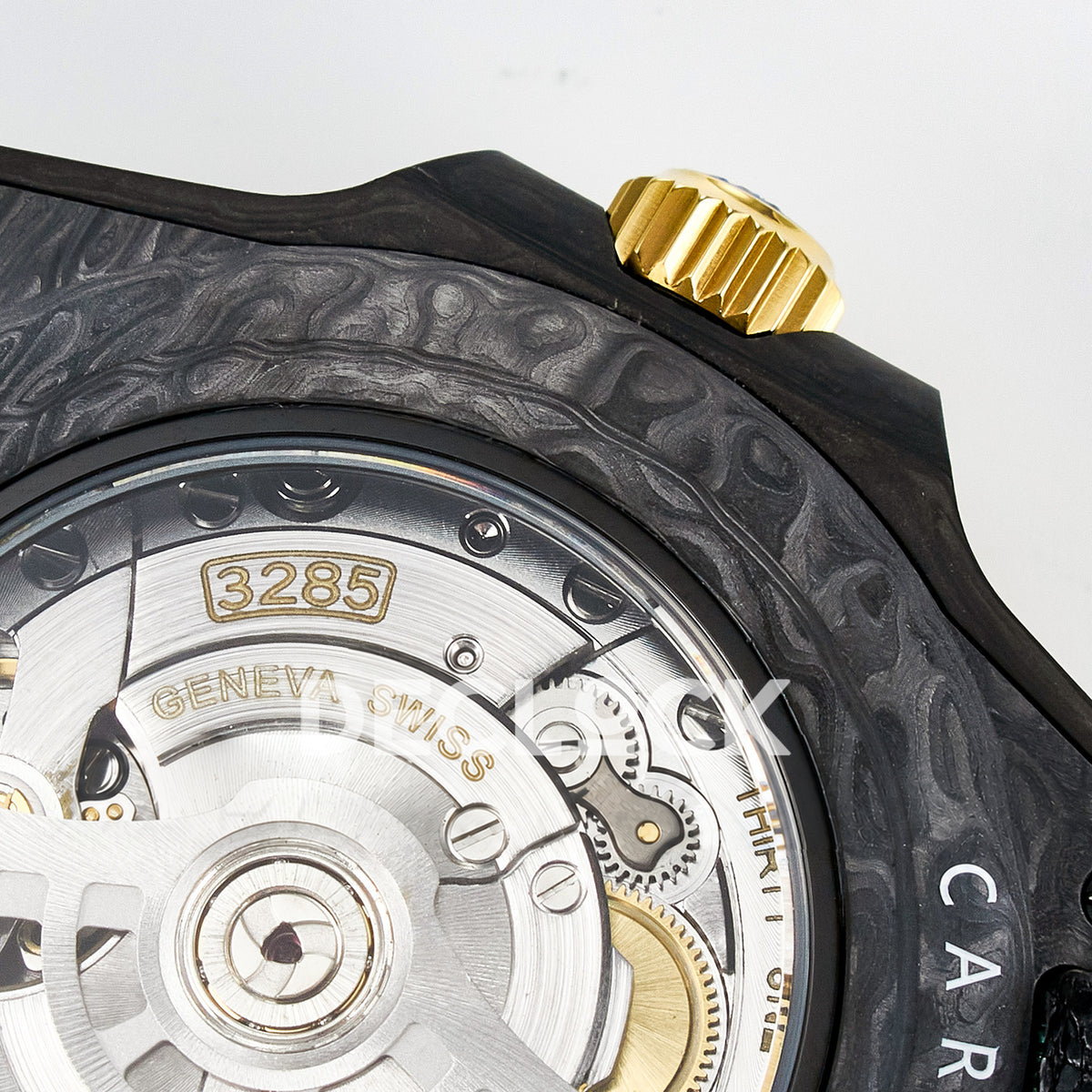 Rolex GMT-Master II Custom Carbon Yellow Green Strap DIWF SA3285 V2 replica - balance wheel