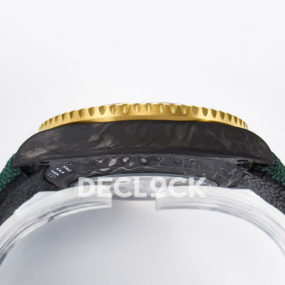 Rolex GMT-Master II Custom Carbon Yellow Green Strap DIWF SA3285 V2 replica - case side