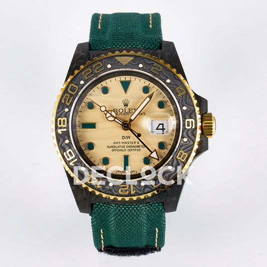 Rolex GMT-Master II Custom Carbon Yellow Green Strap DIWF SA3285 V2 replica - front