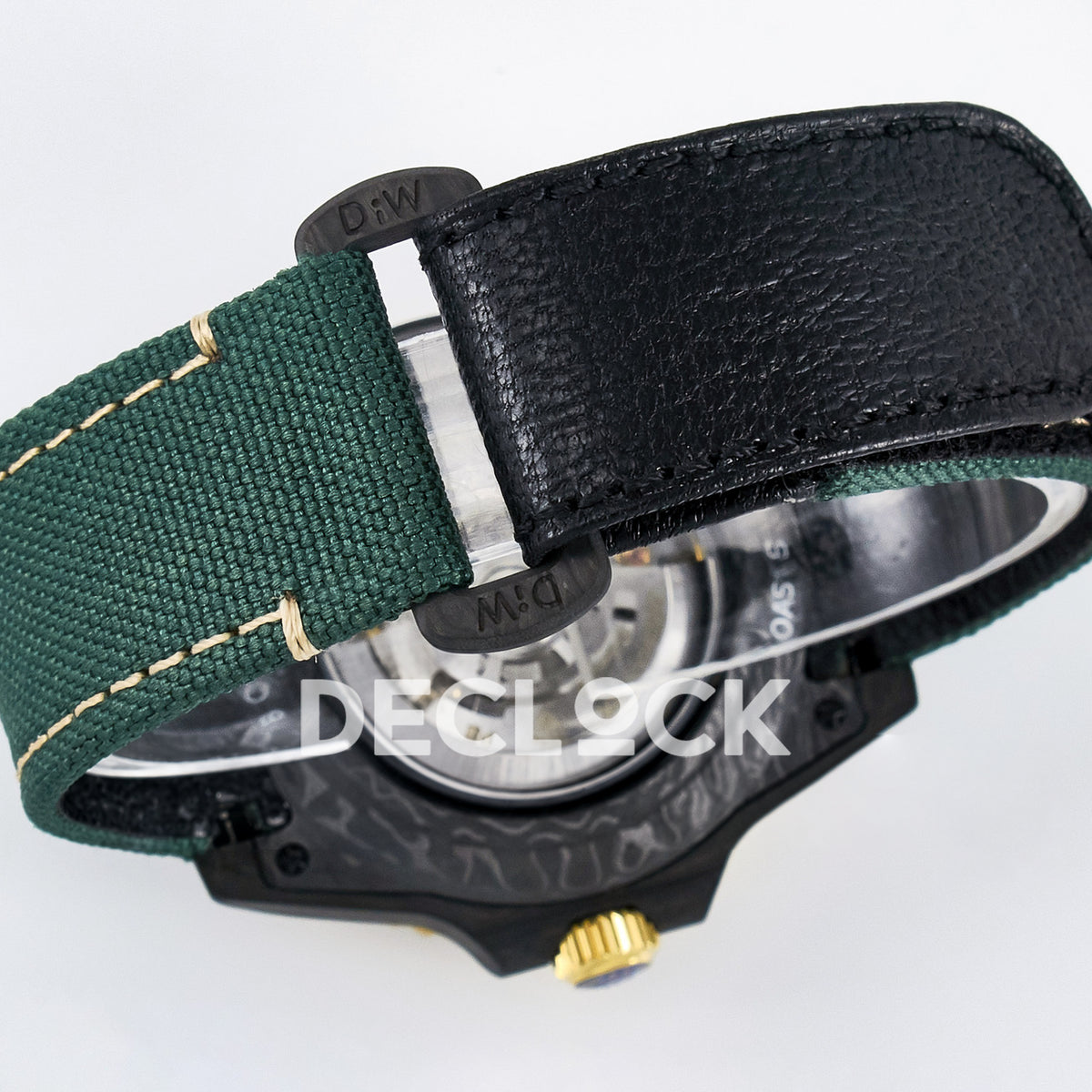 Rolex GMT-Master II Custom Carbon Yellow Green Strap DIWF SA3285 V2 replica - strap closure