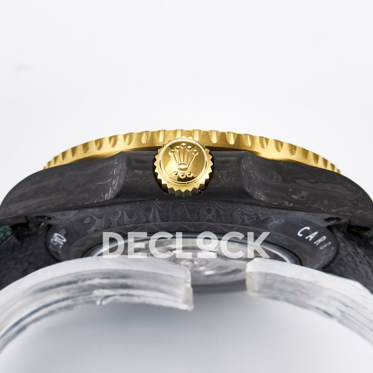 Rolex GMT-Master II Custom DiW Carbon Yellow DIWF SA3285 V2 replica - crown side
