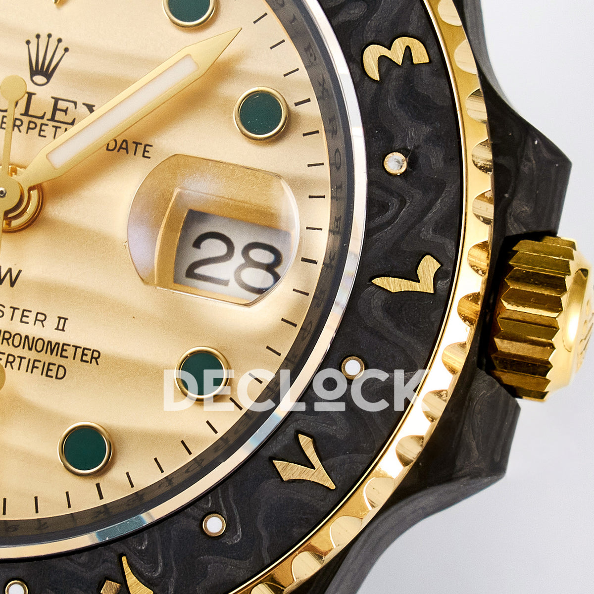 Rolex GMT-Master II Custom DiW Carbon Yellow DIWF SA3285 V2 replica - date window