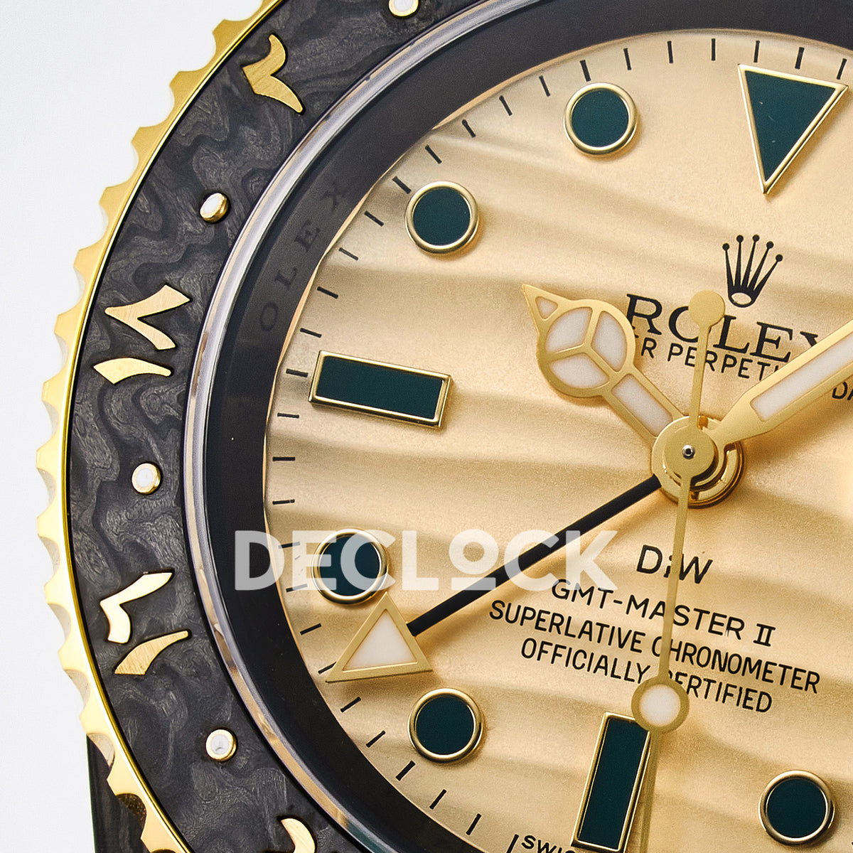 Rolex GMT-Master II Custom DiW Carbon Yellow DIWF SA3285 V2 replica - dial left