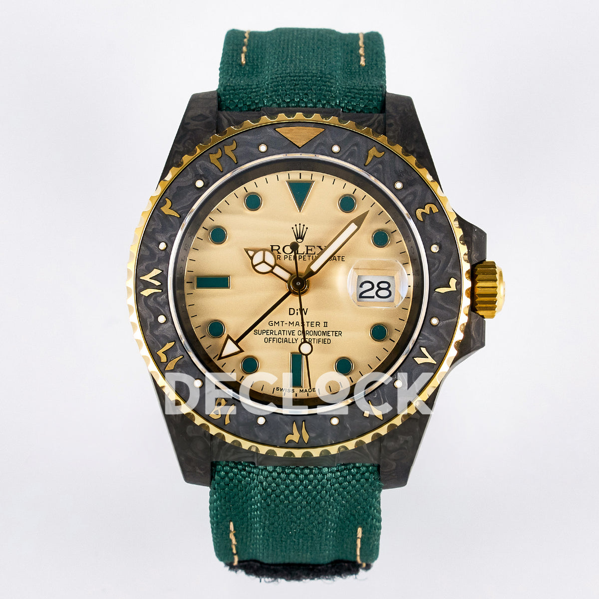 Rolex GMT-Master II Custom DiW Carbon Yellow DIWF SA3285 V2 replica - front