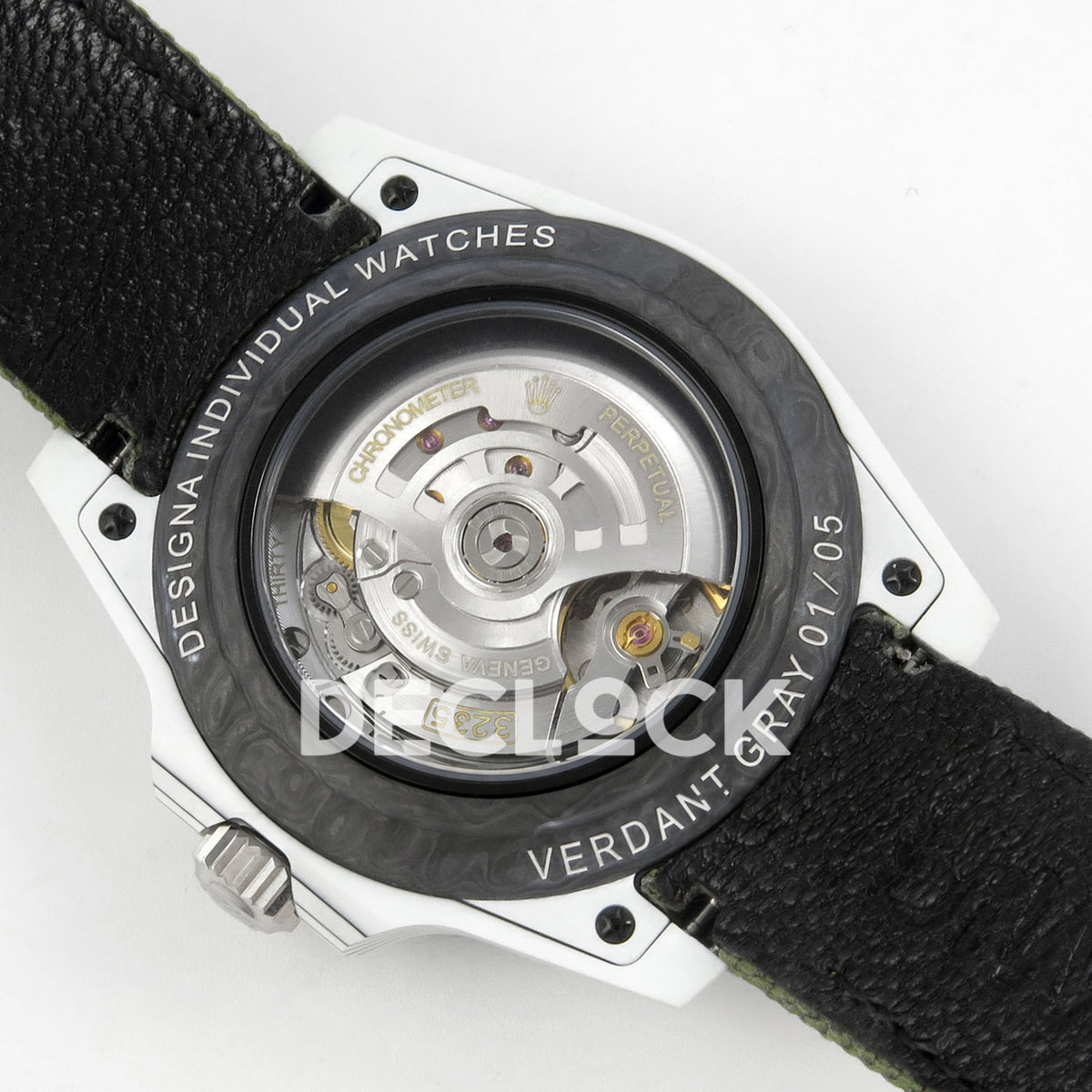 Rolex GMT-Master II Custom DIW Verdant Gray DIWF VR3285 replica - exhibition caseback