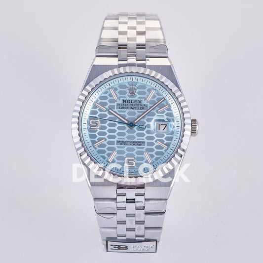 Rolex Land-Dweller 40mm 127334 Blue Dial Steel 3BF replica - front view