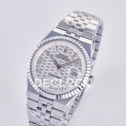 Rolex Land-Dweller 40mm 127334 White Dial Steel 3BF replica - angled view