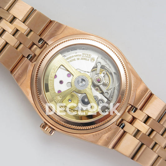 Rolex Land-Dweller 40mm 127335 White Dial Rose Gold Tone Clean replica - caseback and movement