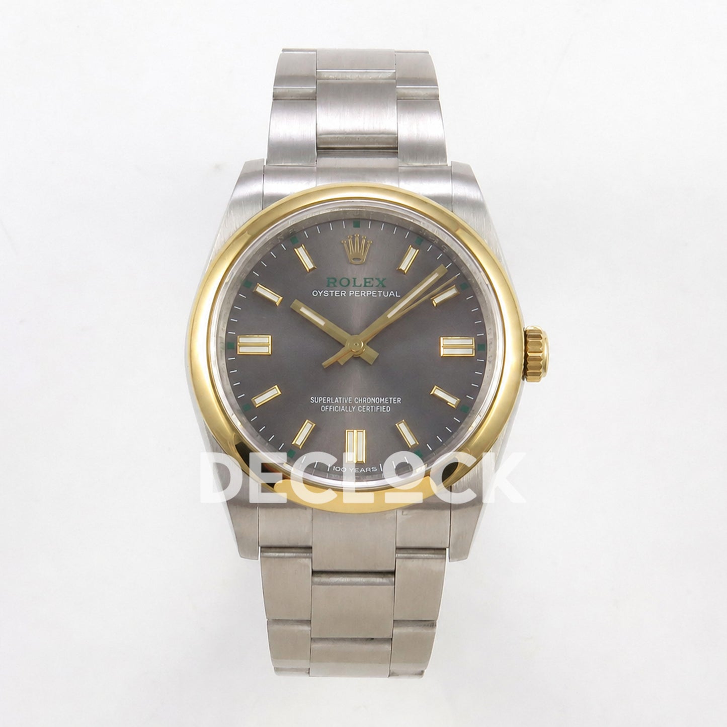 Rolex Oyster Perpetual 36mm 134303 Gray Dial Gold Bezel QF SH3230 Replica
