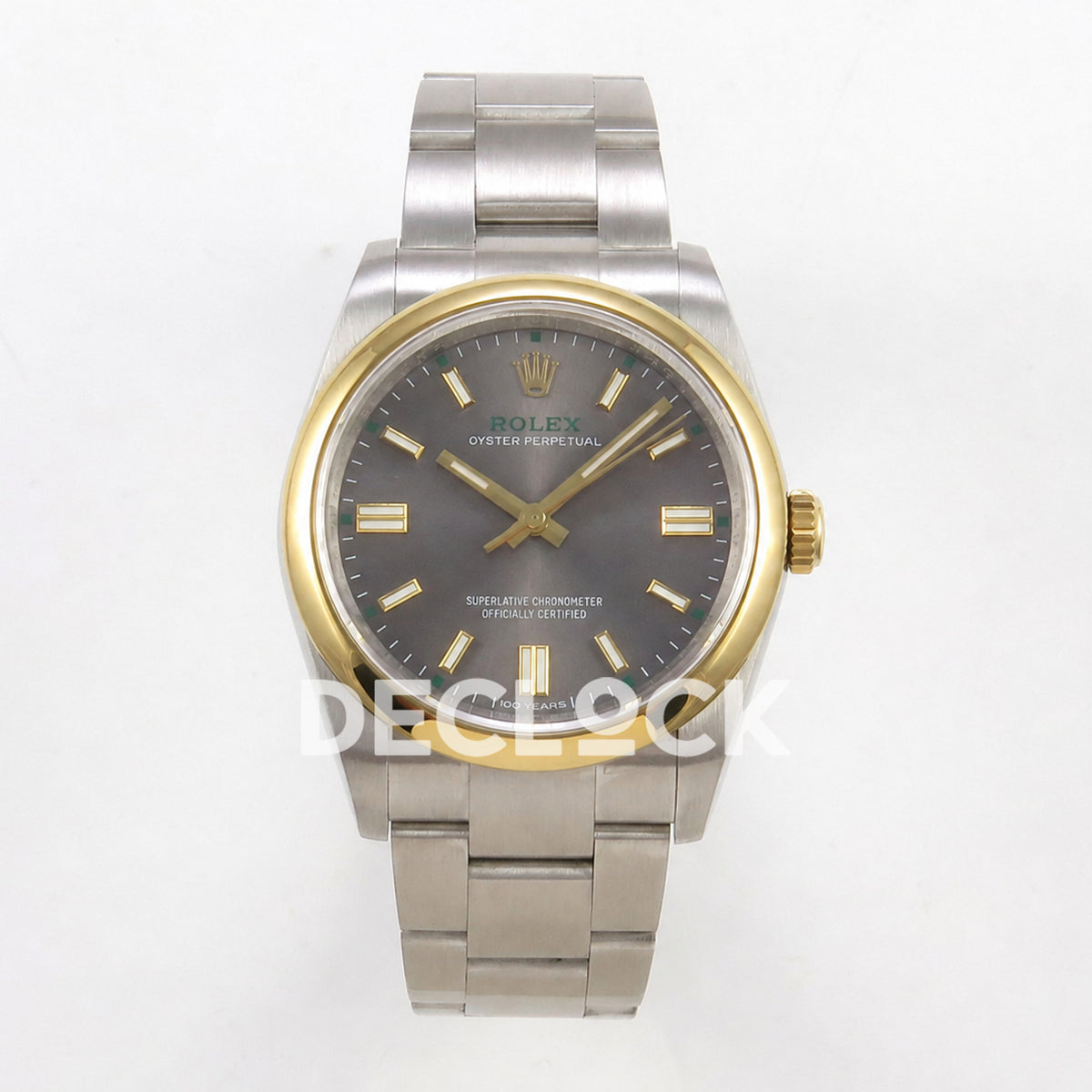 Rolex Oyster Perpetual 36mm 134303 Gray Dial Gold Bezel QF SH3230 Replica