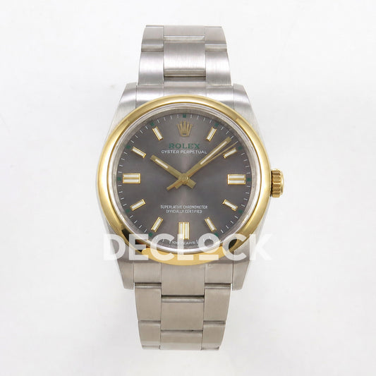 Rolex Oyster Perpetual 41mm 134303 Gray Dial Gold Bezel QF SH3230 Replica