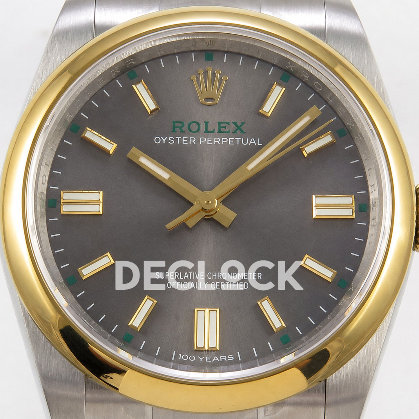 Rolex Oyster Perpetual 36mm 134303 Gray Dial Gold Bezel QF SH3230 Replica