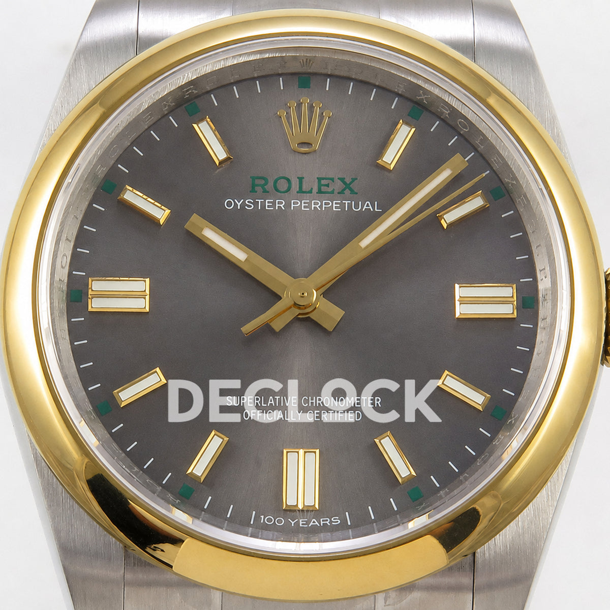 Rolex Oyster Perpetual 36mm 134303 Gray Dial Gold Bezel QF SH3230 Replica