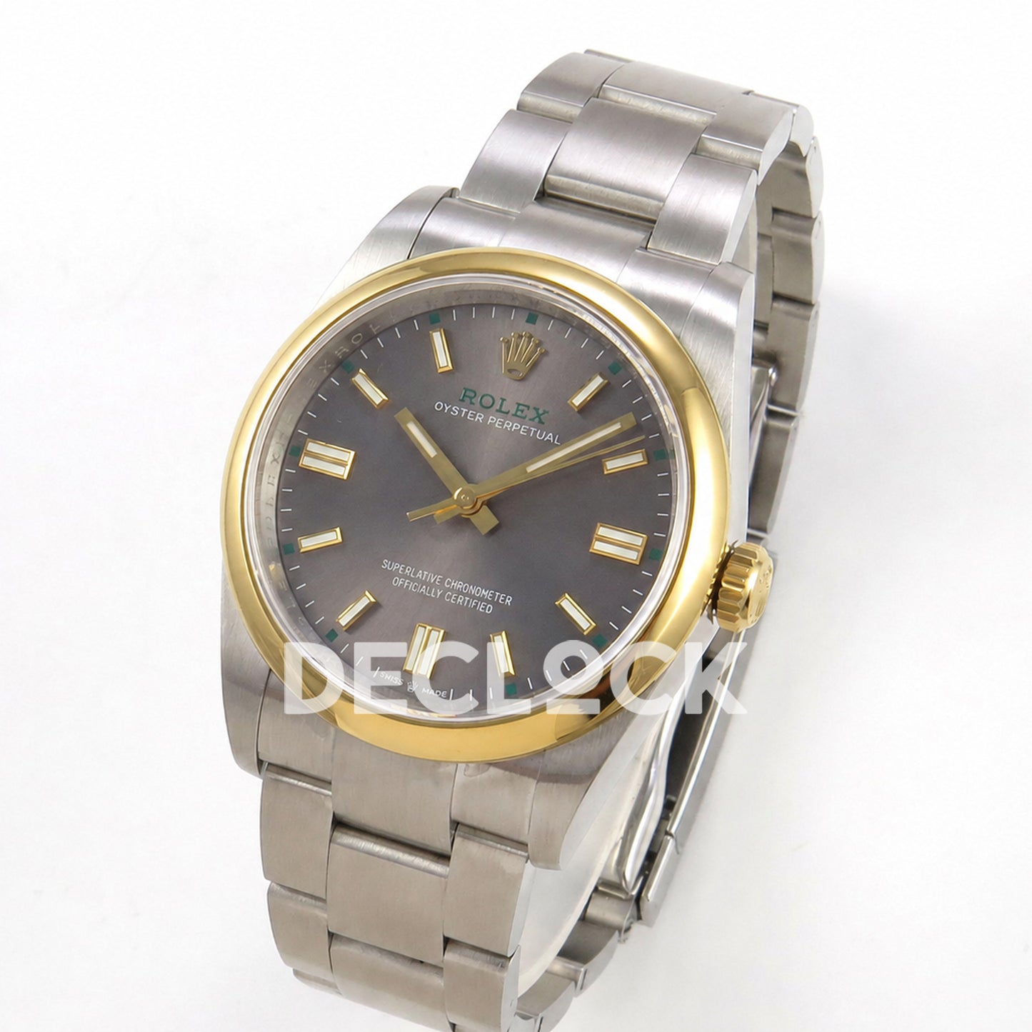 Rolex Oyster Perpetual 36mm 134303 Gray Dial Gold Bezel QF SH3230 Replica