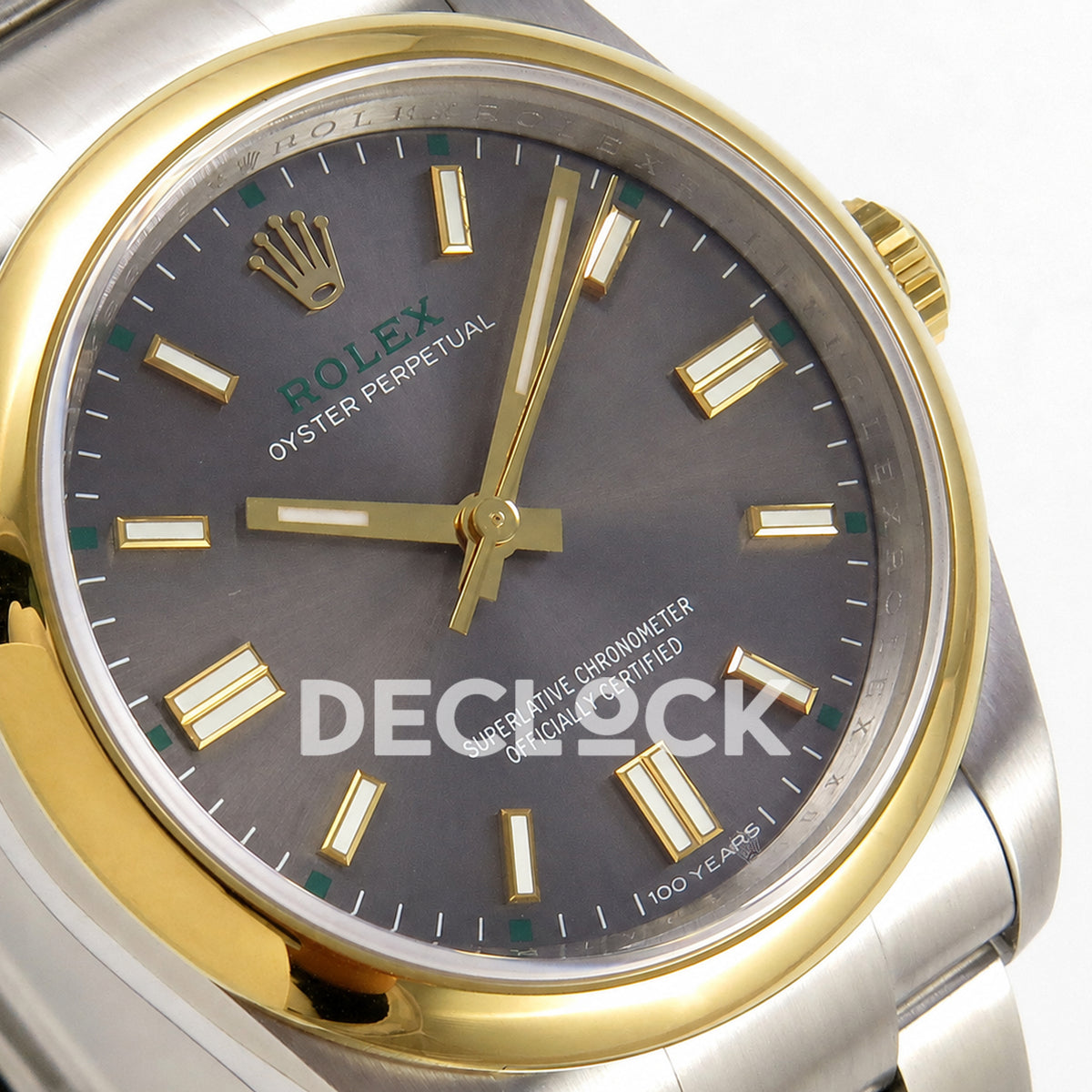 Rolex Oyster Perpetual 36mm 134303 Gray Dial Gold Bezel QF SH3230 Replica