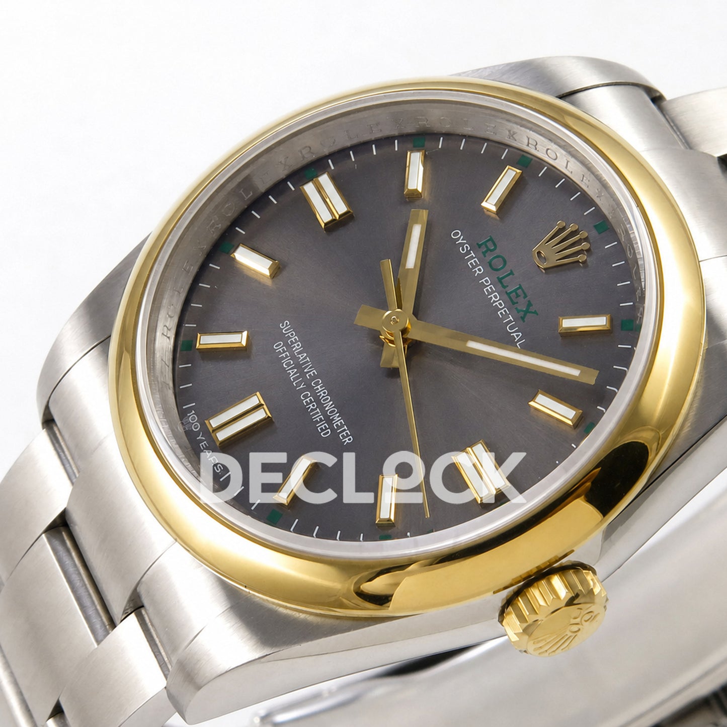 Rolex Oyster Perpetual 36mm 134303 Gray Dial Gold Bezel QF SH3230 Replica