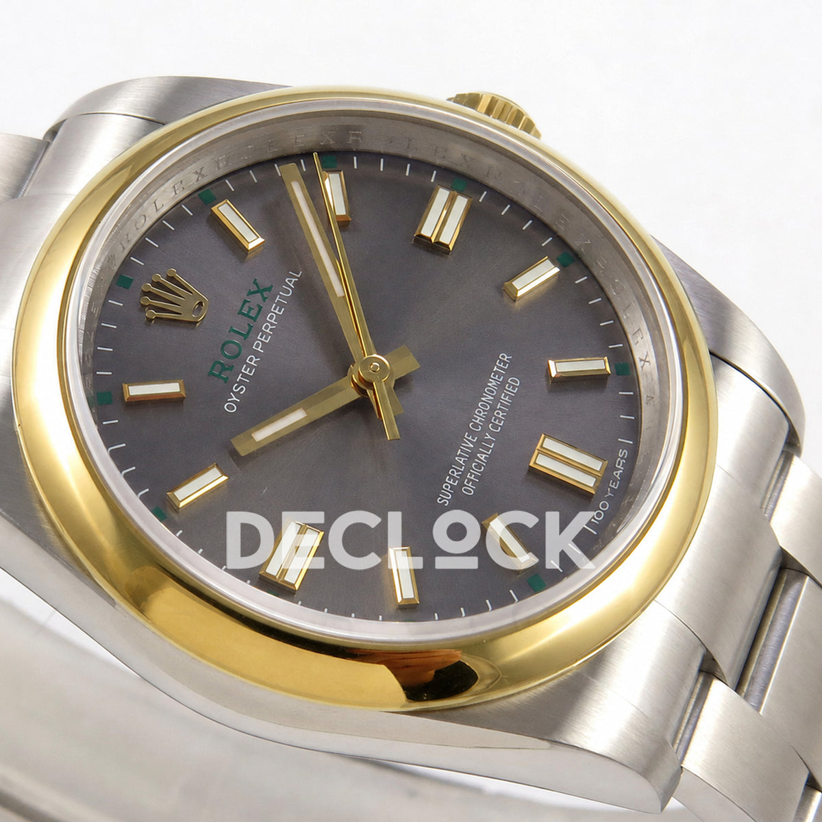 Rolex Oyster Perpetual 36mm 134303 Gray Dial Gold Bezel QF SH3230 Replica