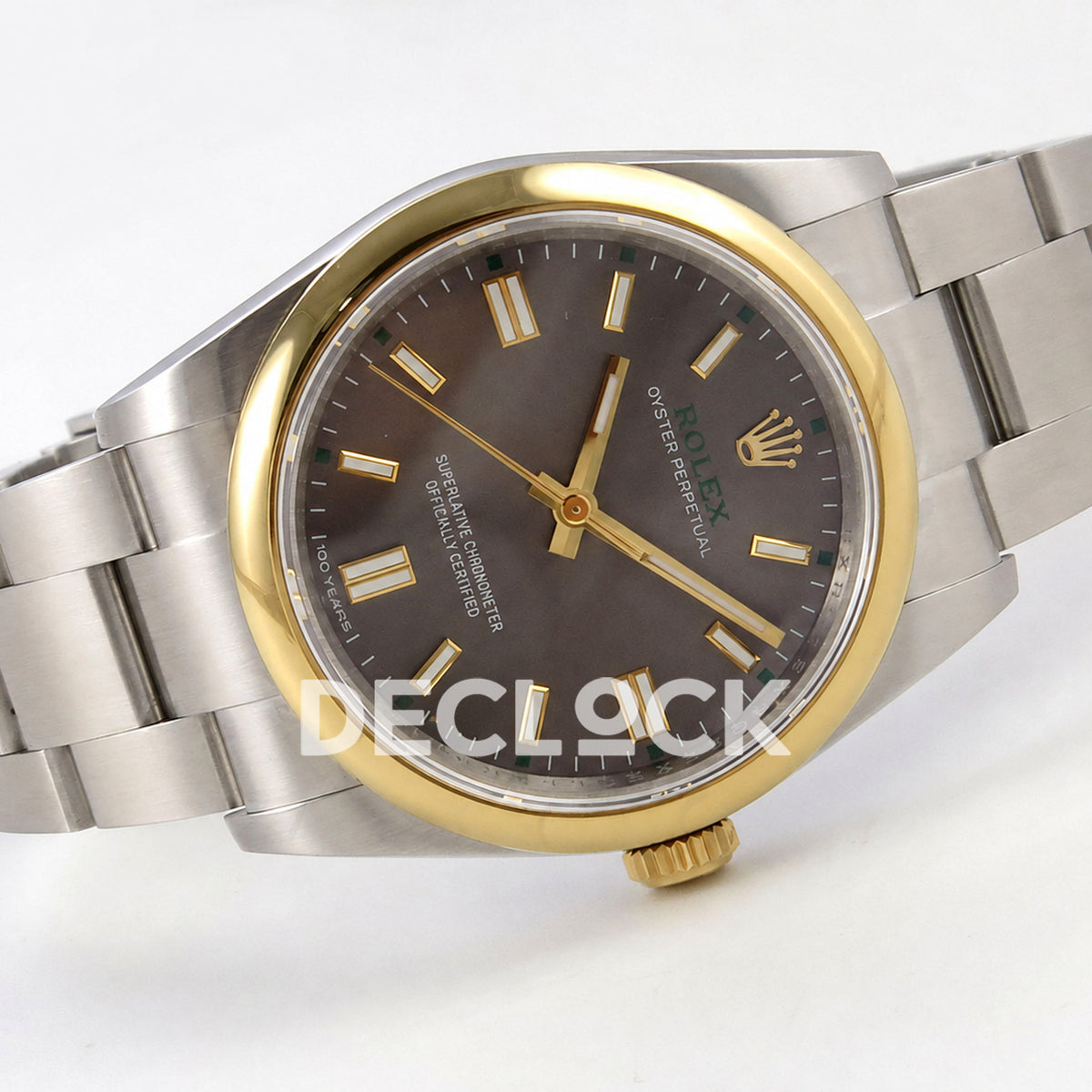 Rolex Oyster Perpetual 36mm 134303 Gray Dial Gold Bezel QF SH3230 Replica