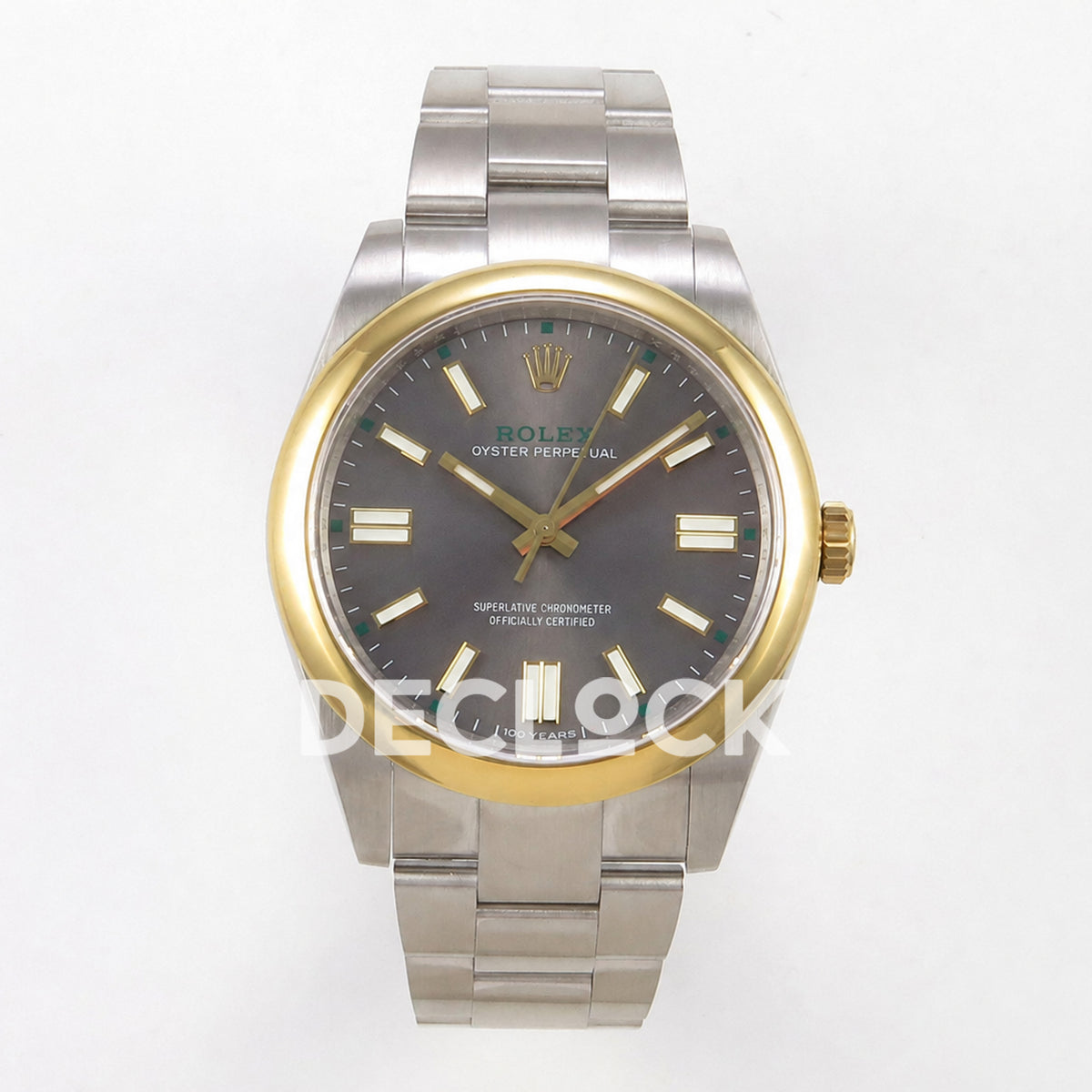 Rolex Oyster Perpetual 41mm 134303 Gray Dial Gold Bezel QF SH3230 Replica