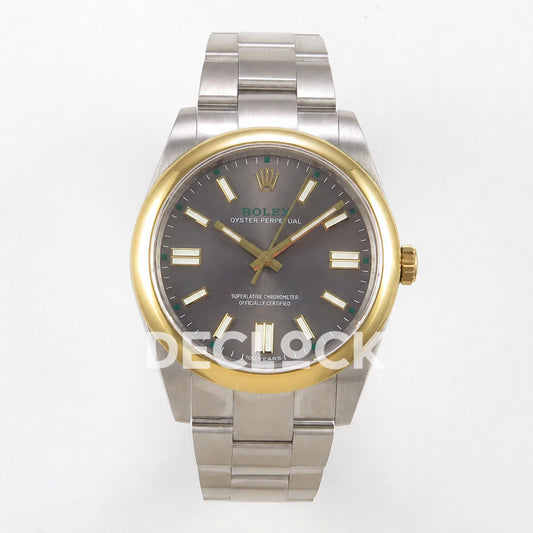 Rolex Oyster Perpetual 41mm 134303 Gray Dial Gold Bezel QF SH3230 Replica