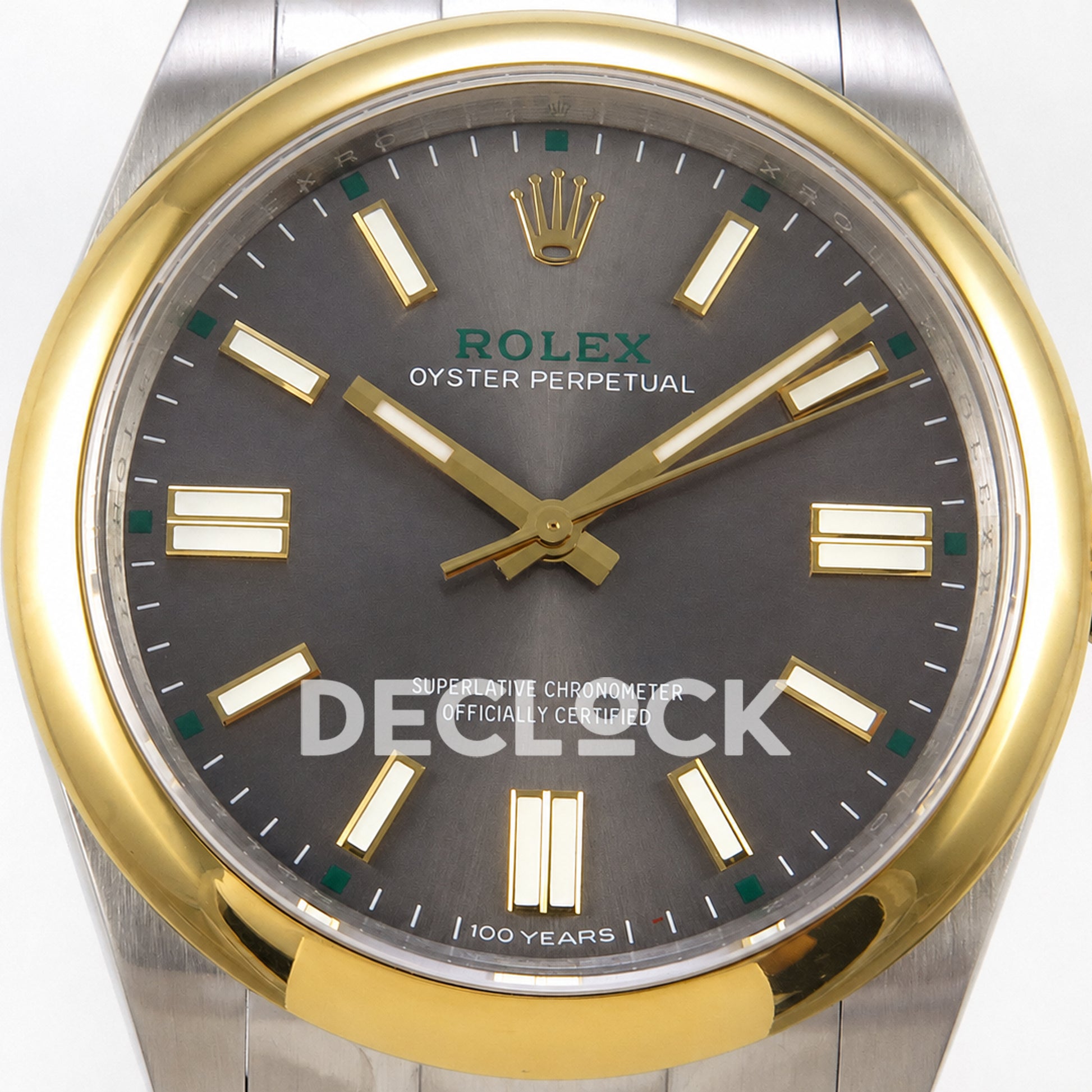 Rolex Oyster Perpetual 41mm 134303 Gray Dial Gold Bezel QF SH3230 Replica