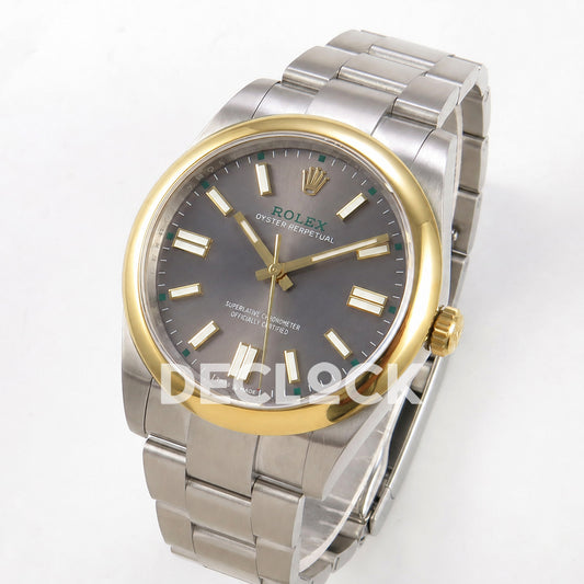 Rolex Oyster Perpetual 41mm 134303 Gray Dial Gold Bezel QF SH3230 Replica