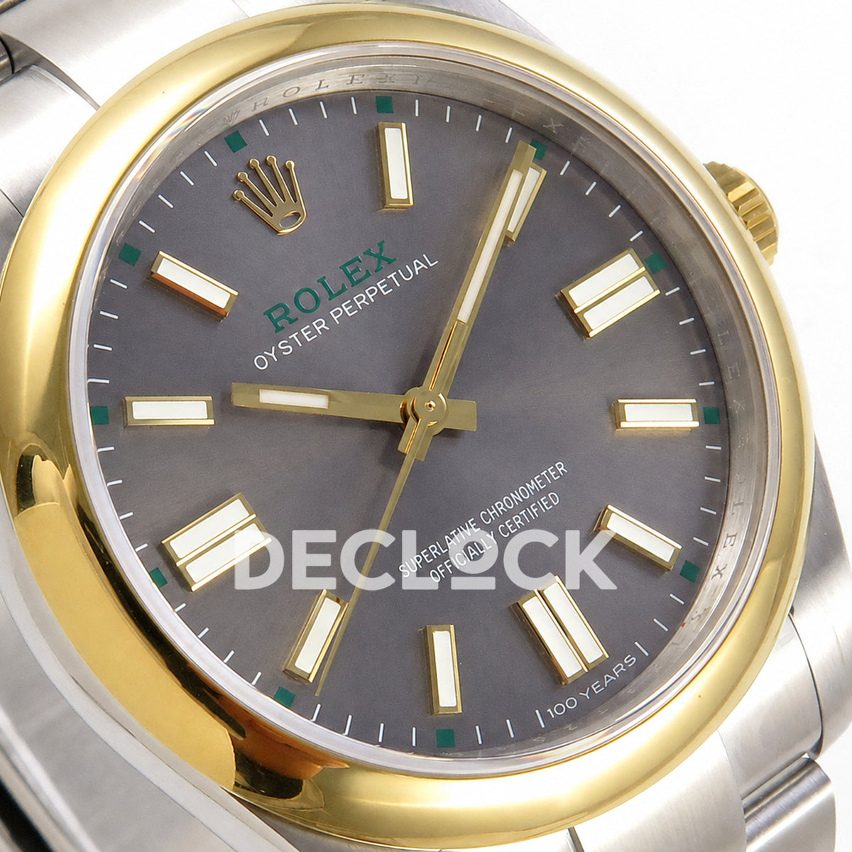 Rolex Oyster Perpetual 41mm 134303 Gray Dial Gold Bezel QF SH3230 Replica
