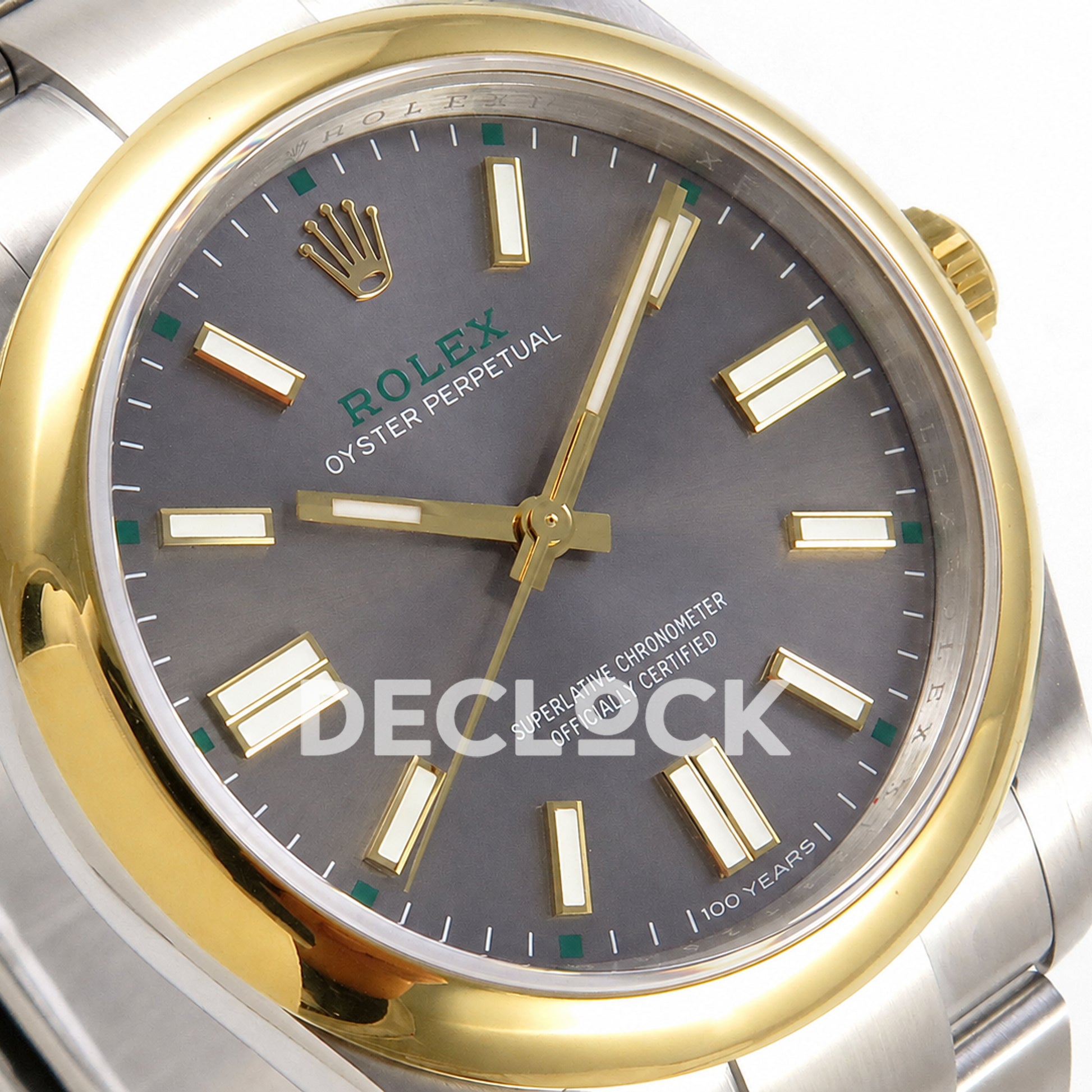 Rolex Oyster Perpetual 41mm 134303 Gray Dial Gold Bezel QF SH3230 Replica