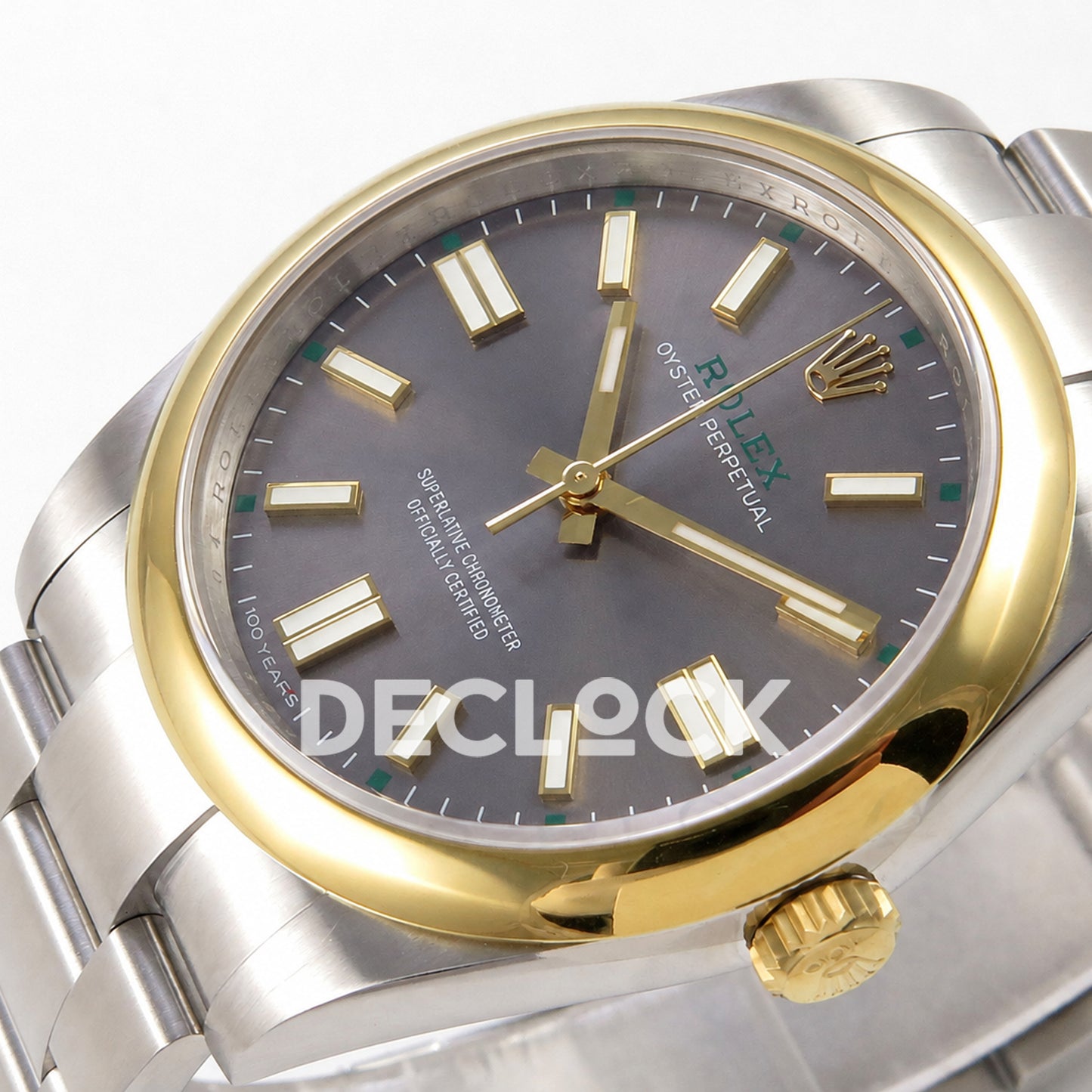 Rolex Oyster Perpetual 41mm 134303 Gray Dial Gold Bezel QF SH3230 Replica