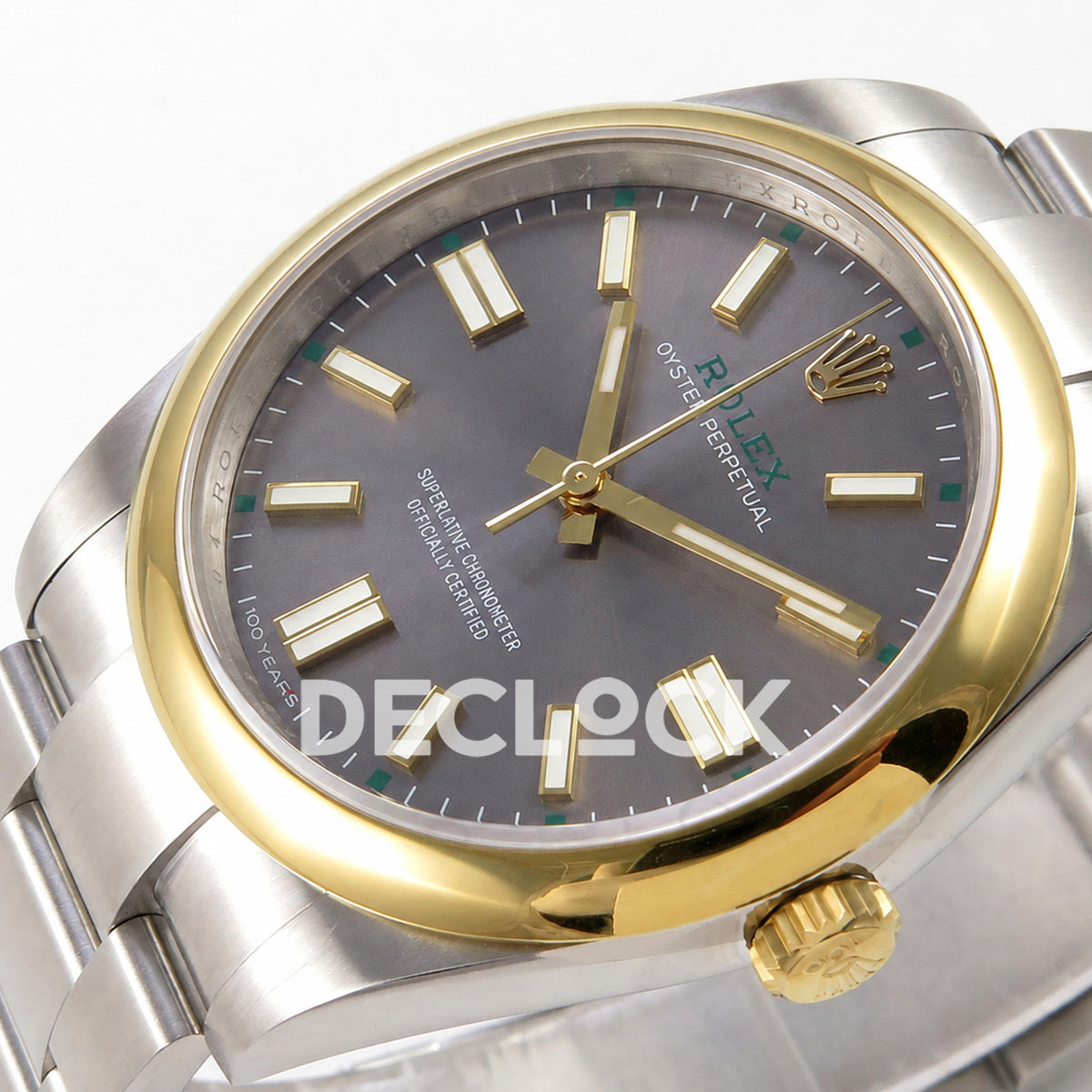 Rolex Oyster Perpetual 41mm 134303 Gray Dial Gold Bezel QF SH3230 Replica