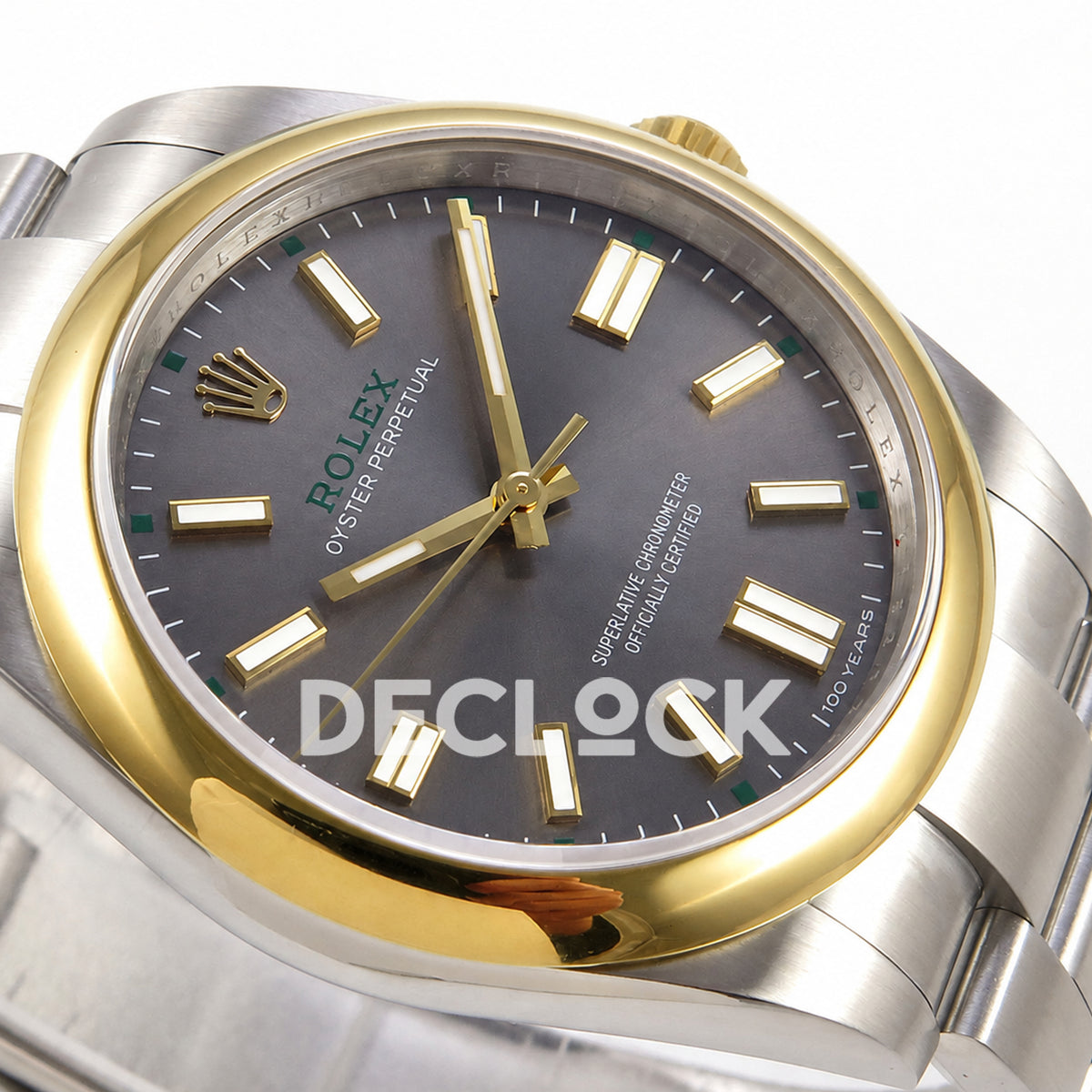 Rolex Oyster Perpetual 41mm 134303 Gray Dial Gold Bezel QF SH3230 Replica