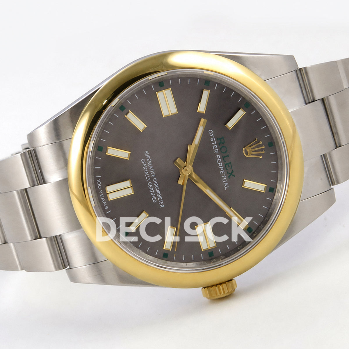 Rolex Oyster Perpetual 41mm 134303 Gray Dial Gold Bezel QF SH3230 Replica